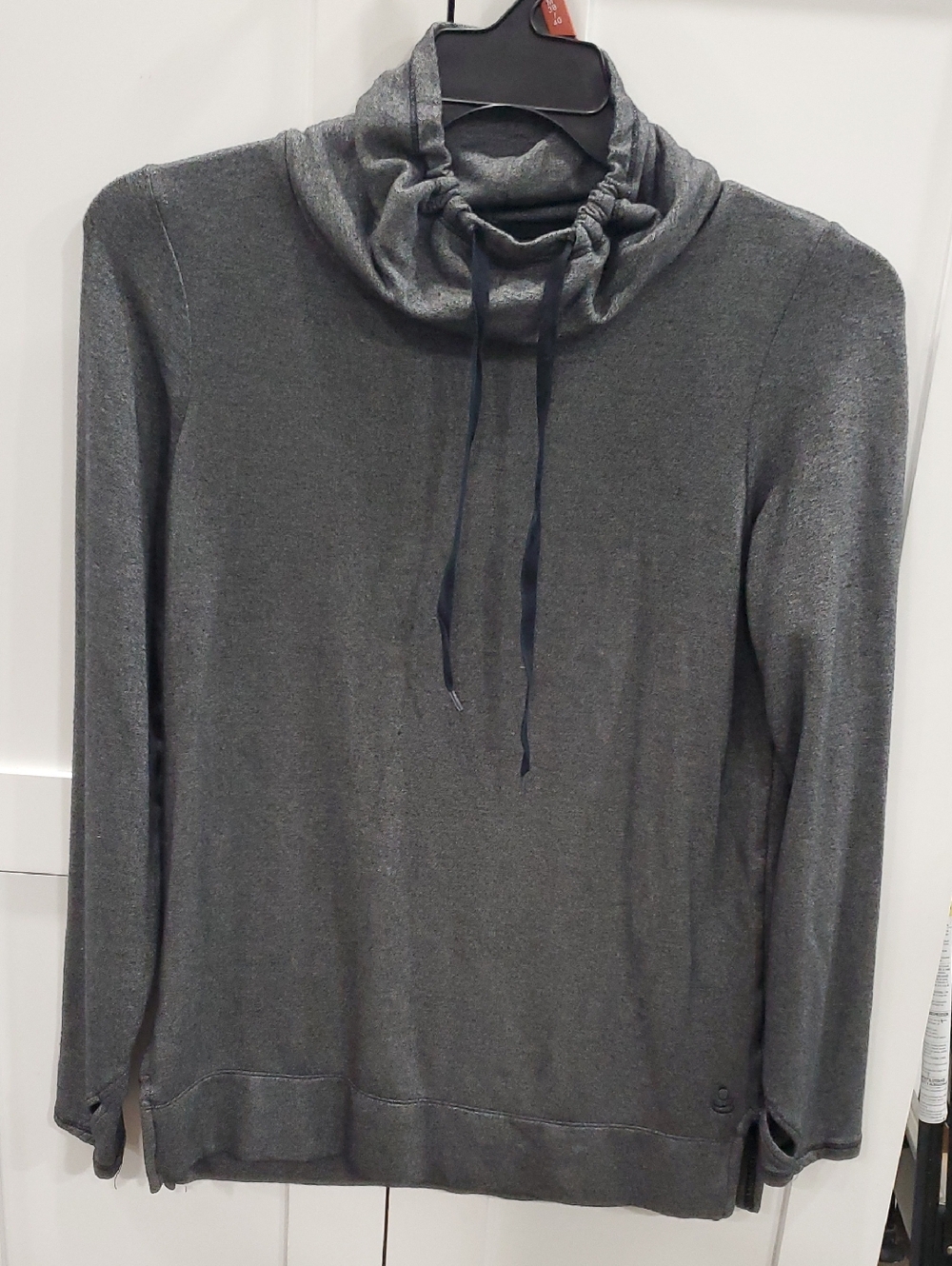 Cuddl Duds Men's Charcoal Turtleneck Drawstring Sweater